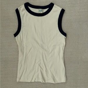 FLORE FLORE ESMÉ TANK NAVY OFF WHITE size XS never worn